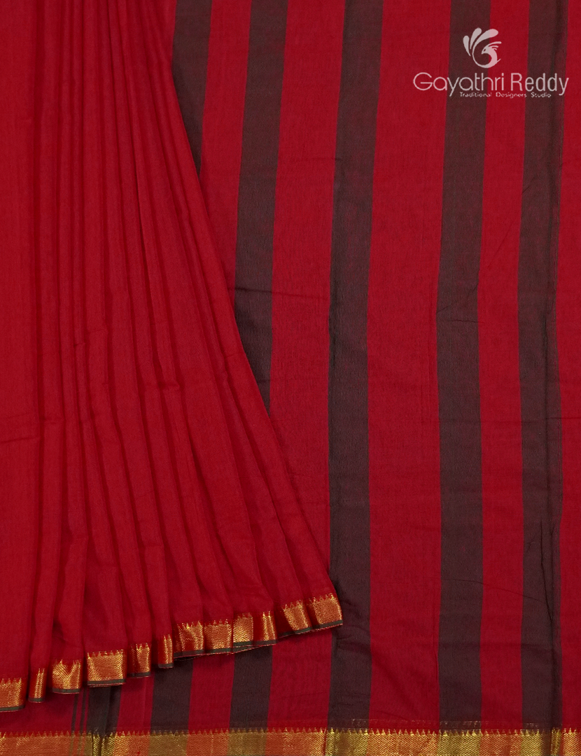 Pure Narayanpet Cotton Saree in Red