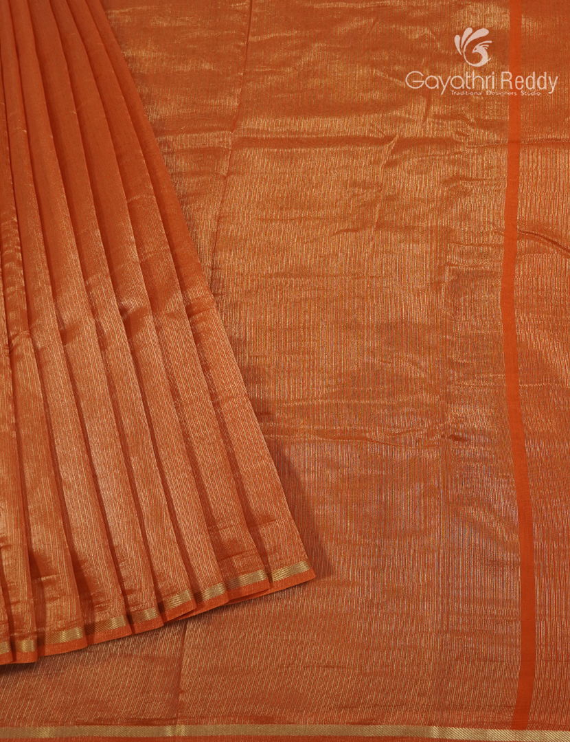 Pure Tissue Saree in Orange