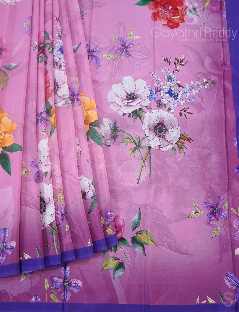 PURE CRAPE PRINTED SAREE-PCP4