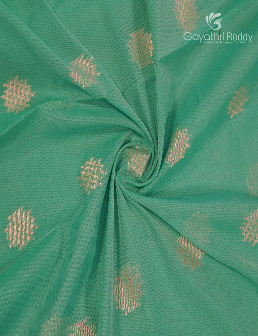 Kanchipuram Sico Saree in Sea Green and Rose Pink