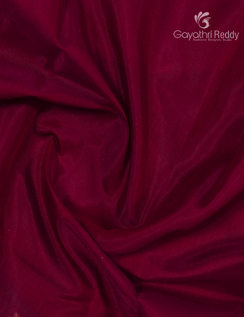 Pure Kanchi Sico Saree in Deep Maroon and Sea Blue