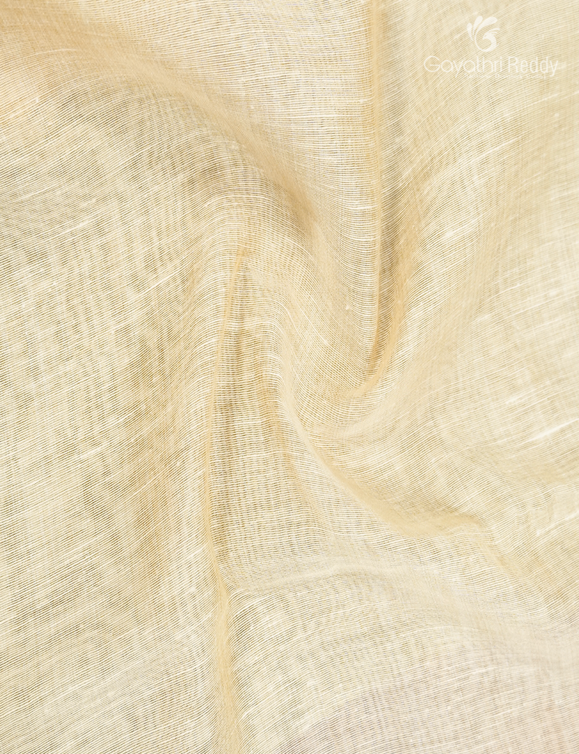 Pure Linen Saree in Cream