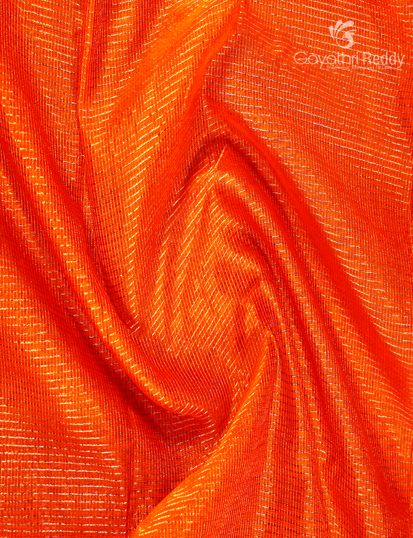Pure Chanderi Sico Saree in Orange