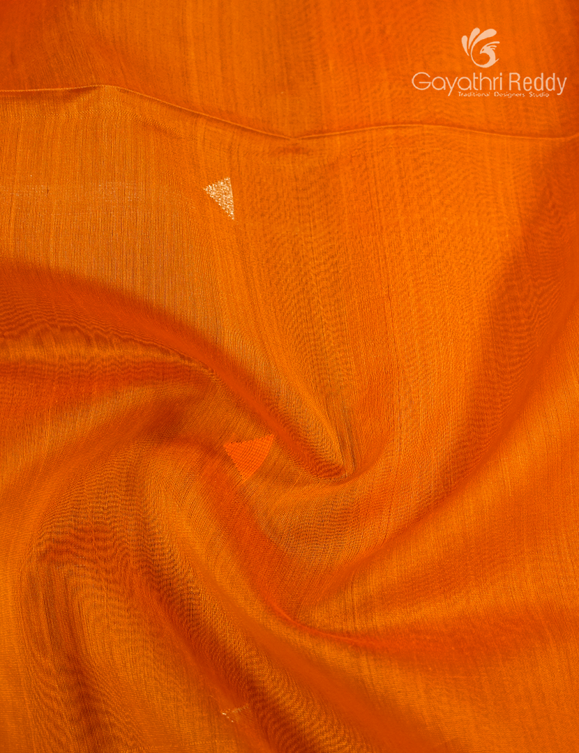 Pure Chanderi Sico Saree in Orange