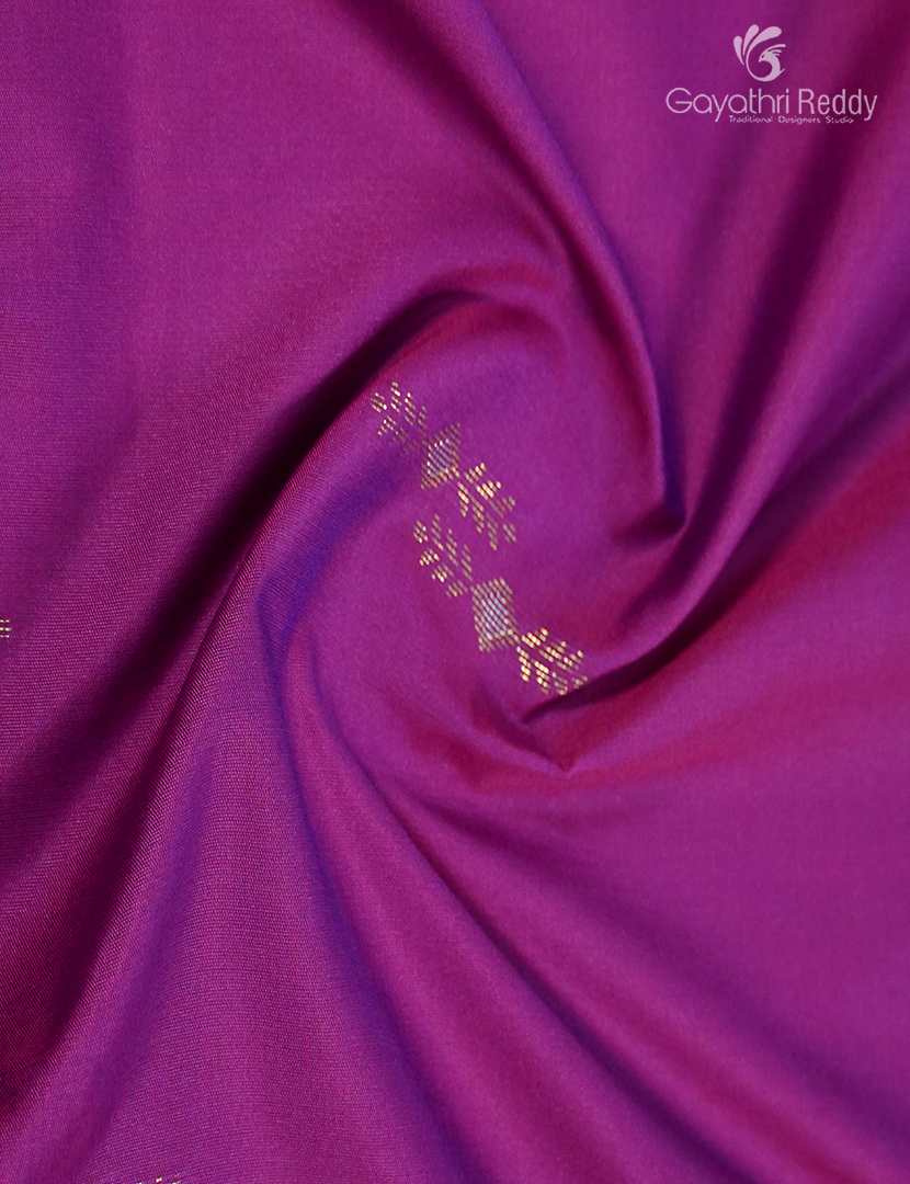 Semi Kanchipuran Silk Saree in Deep Magenta Pink and  Rama Blue