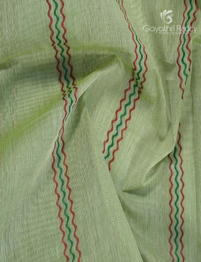 Pure Handloom Cotton Saree in Pastel Pista Green