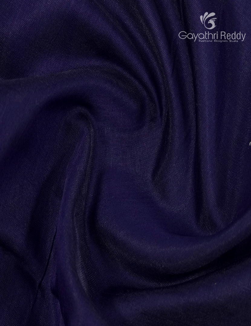 Pure Chanderi Sico Saree in Navy Blue