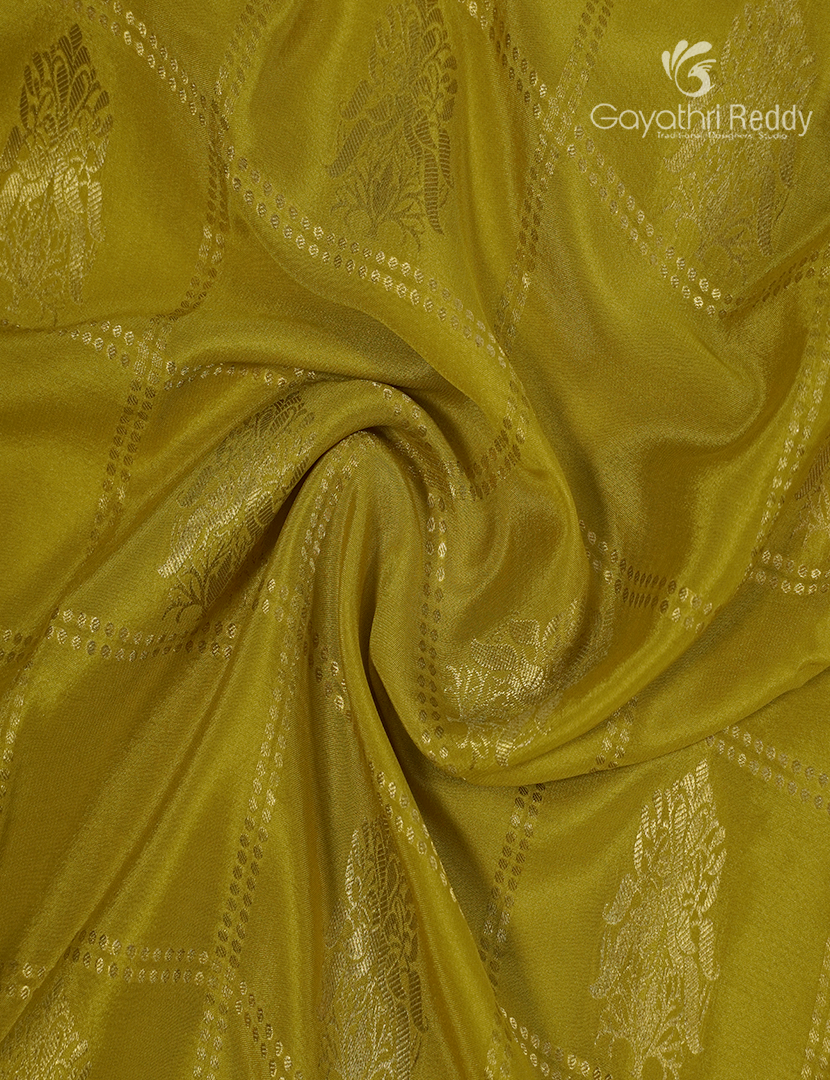 Pure Mysore Silk Saree in Khakhi Green