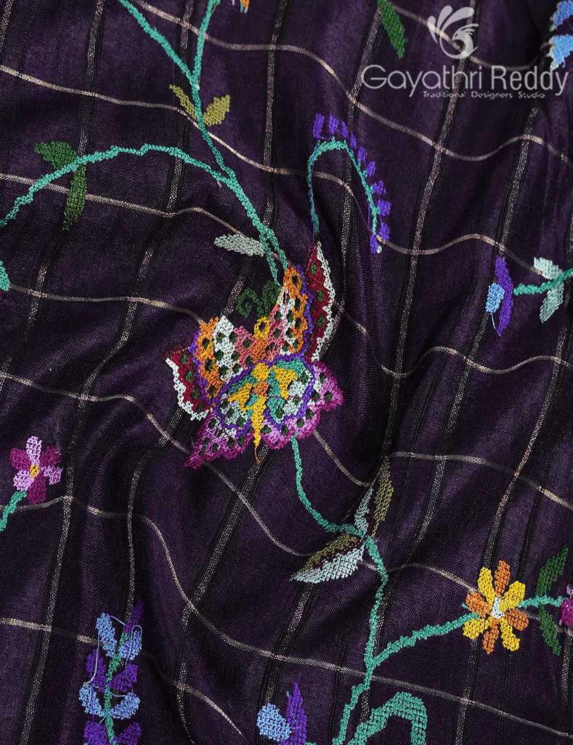 KHADI SILK WORK SAREE-KSW14