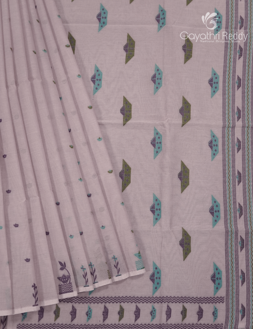 Jamdani Cotton Saree in Off White