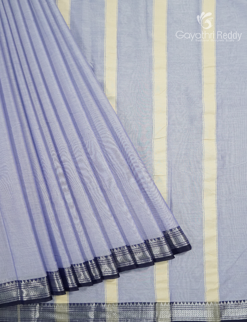 Pure Narayanpet Cotton Saree in Silver Grey