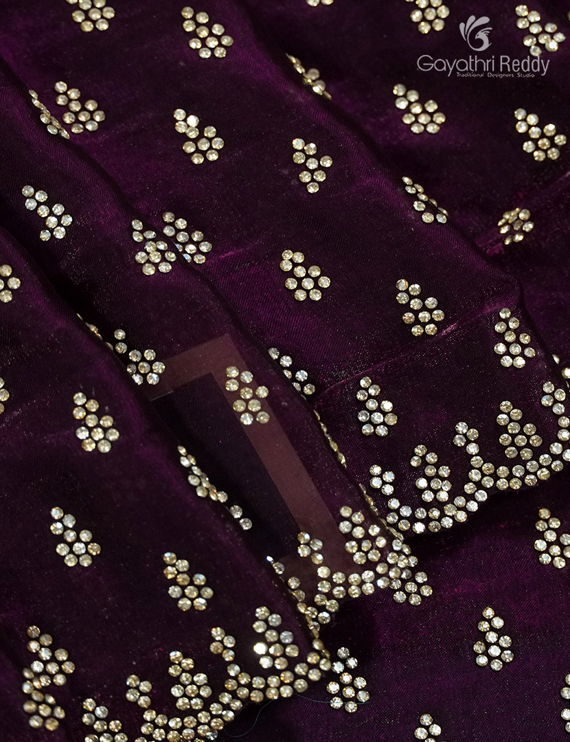 Organza Fancy Saree in Deep Brown