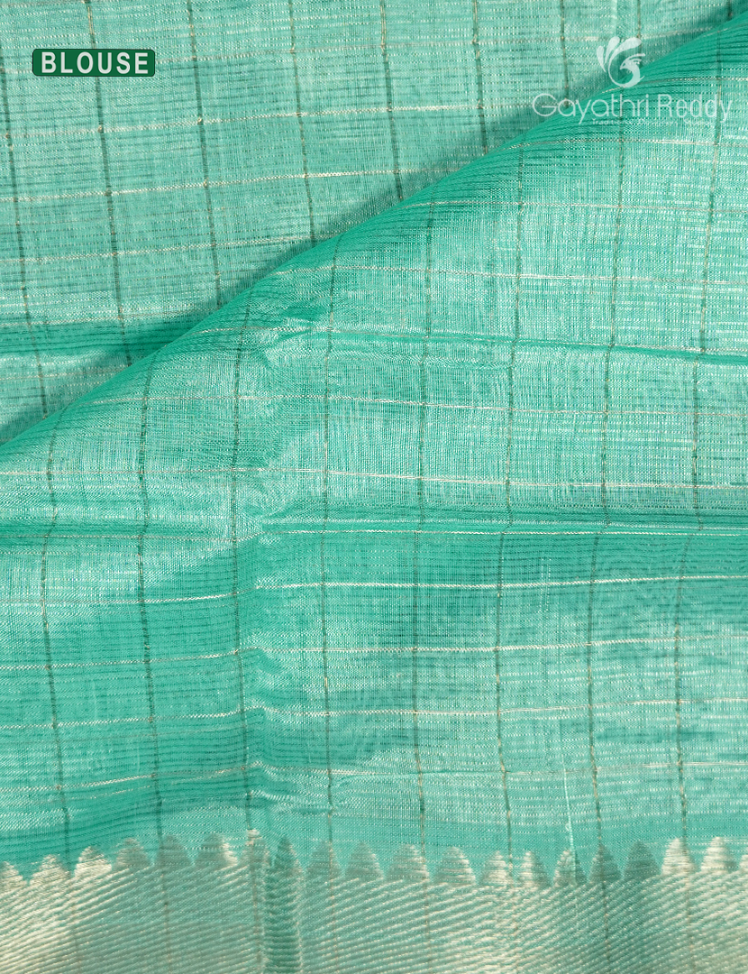Pure Mangalagiri Langa Voni Set and Metallic  Grey and Sea Foam Green