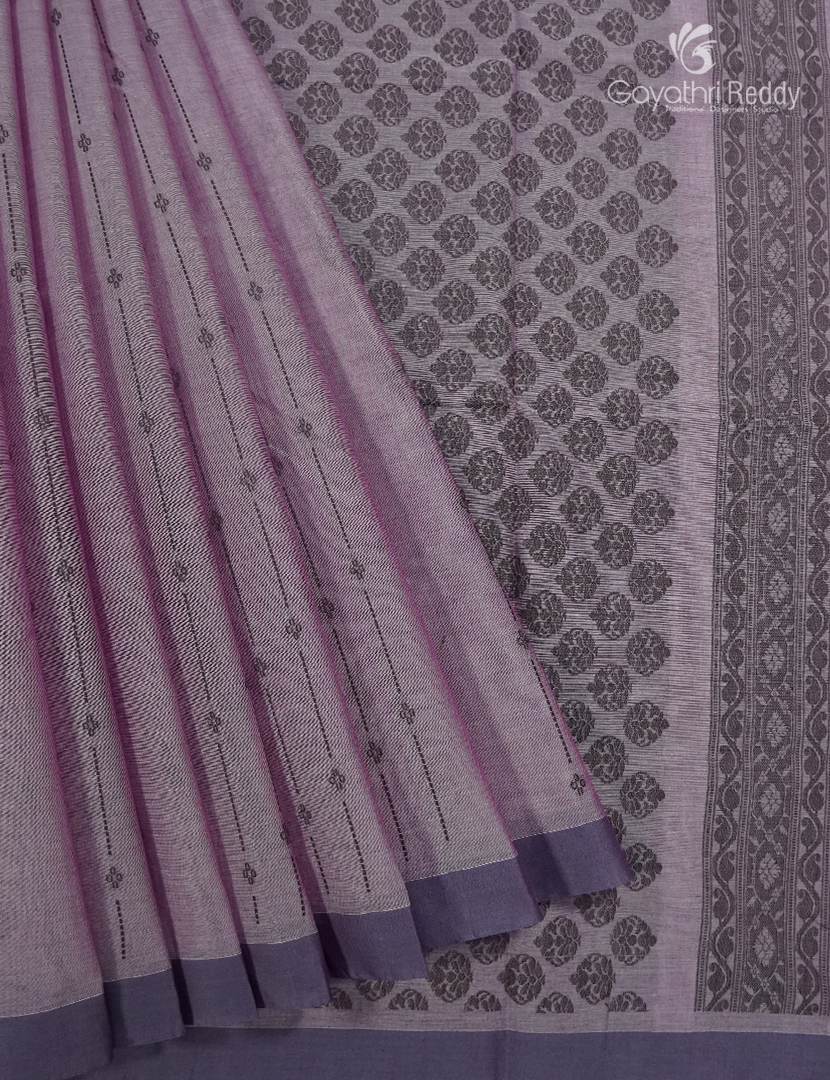 Pure Kanchi Cotton Saree in Pastel wine