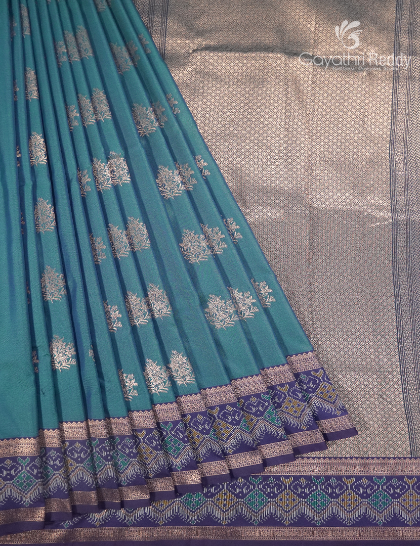Semi Kanchipuram Art Silk Saree in Rama Blue