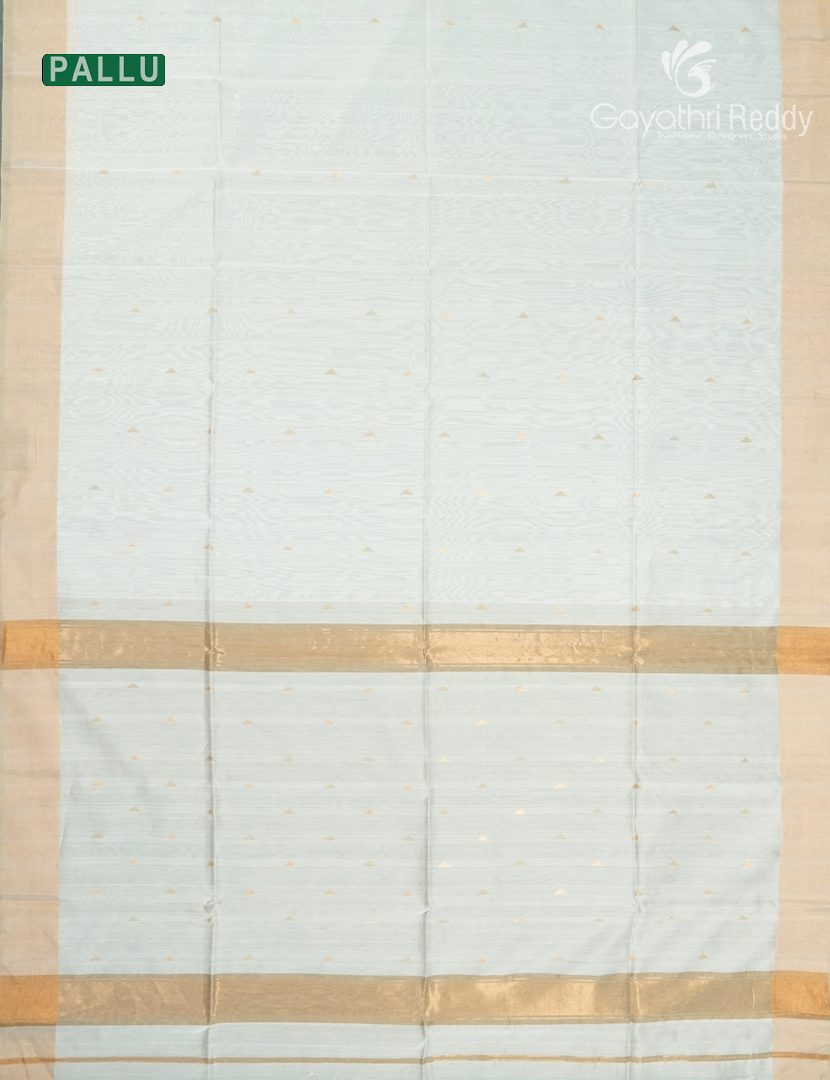 Pure Chanderi Sico Saree in Milk White