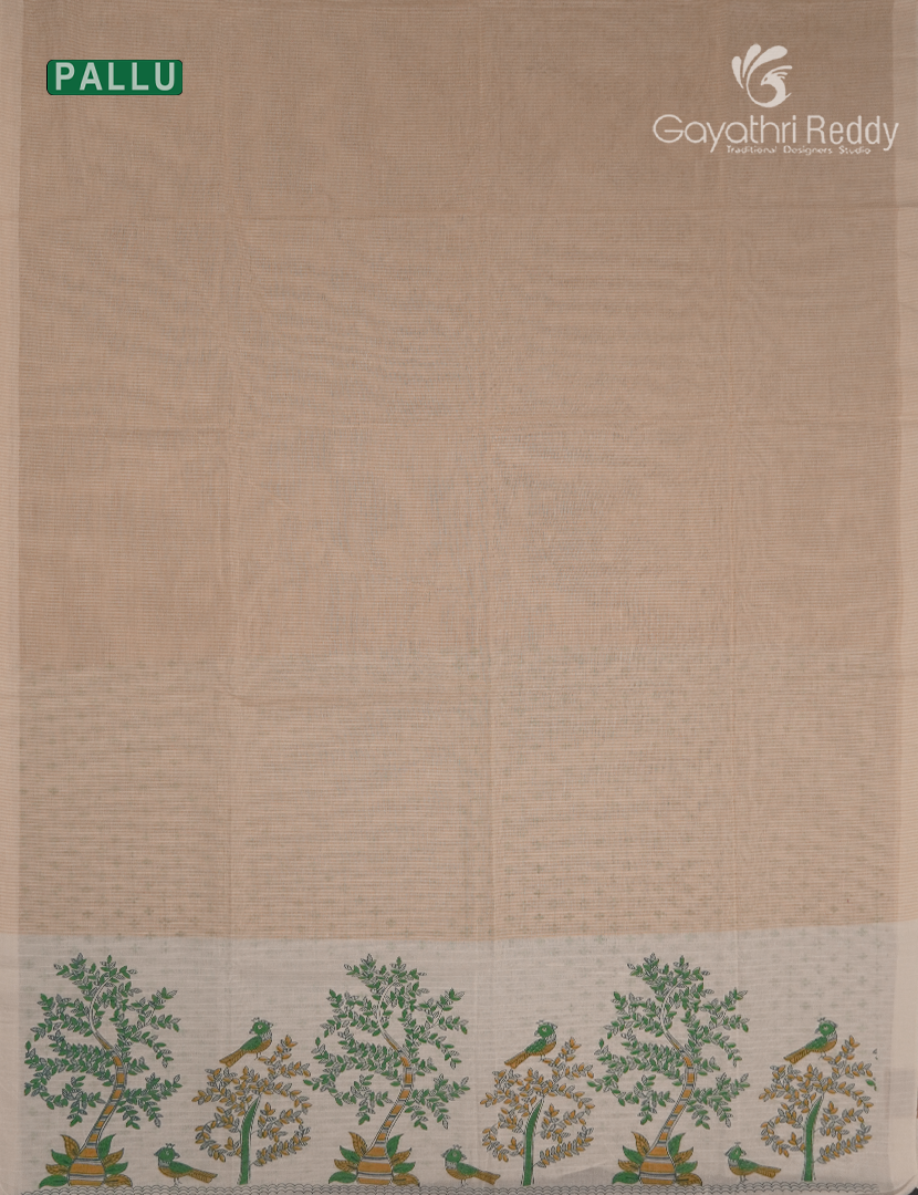 Pure Kanchi Cotton Printed Saree in Peach