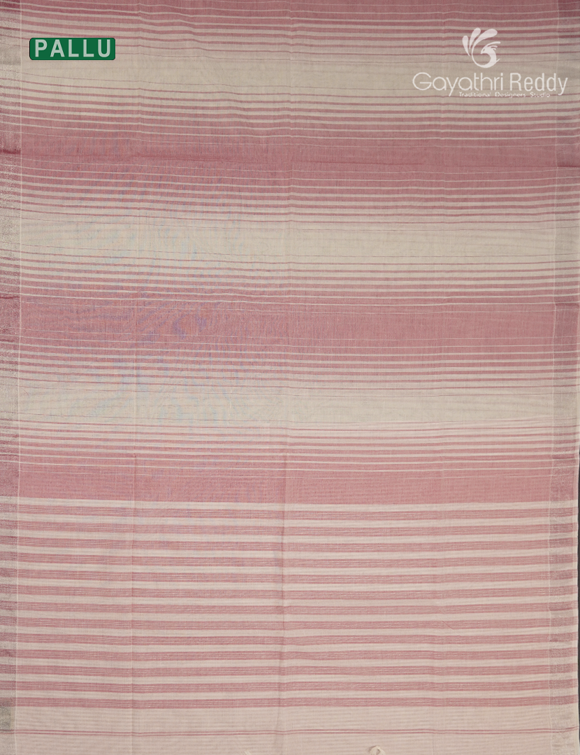 Pure Kanchi Cotton Saree in Cream and Baby Pink