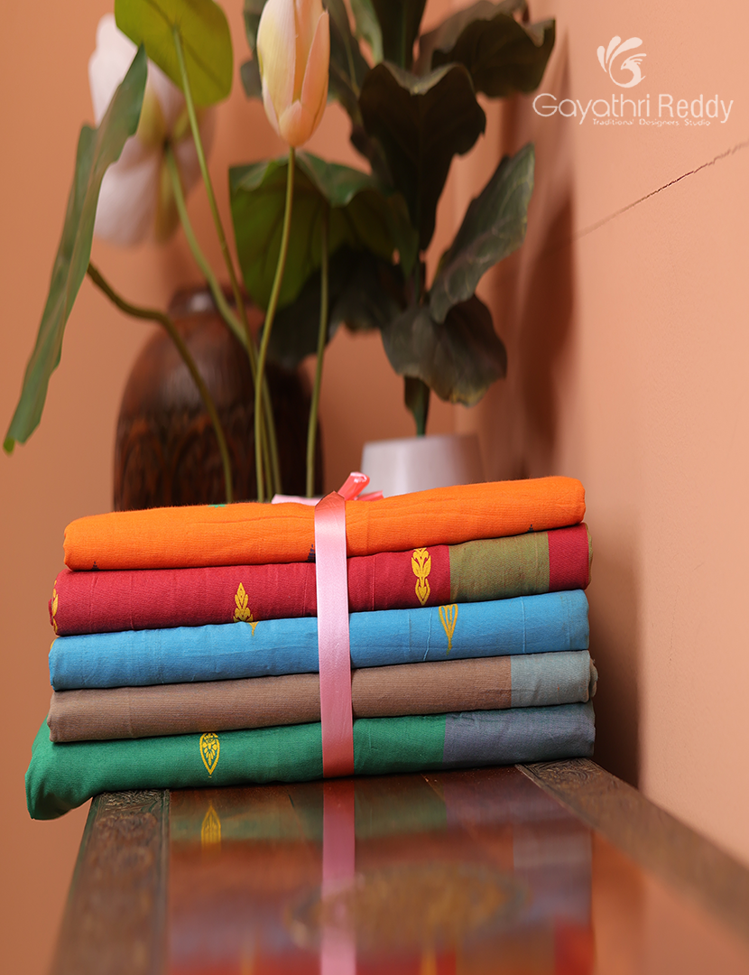 Silk Cotton Sarees Combo ( Set of 5 )