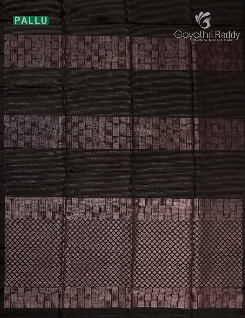 Pure  Kanchipuram Light Weight Silk Saree in Black