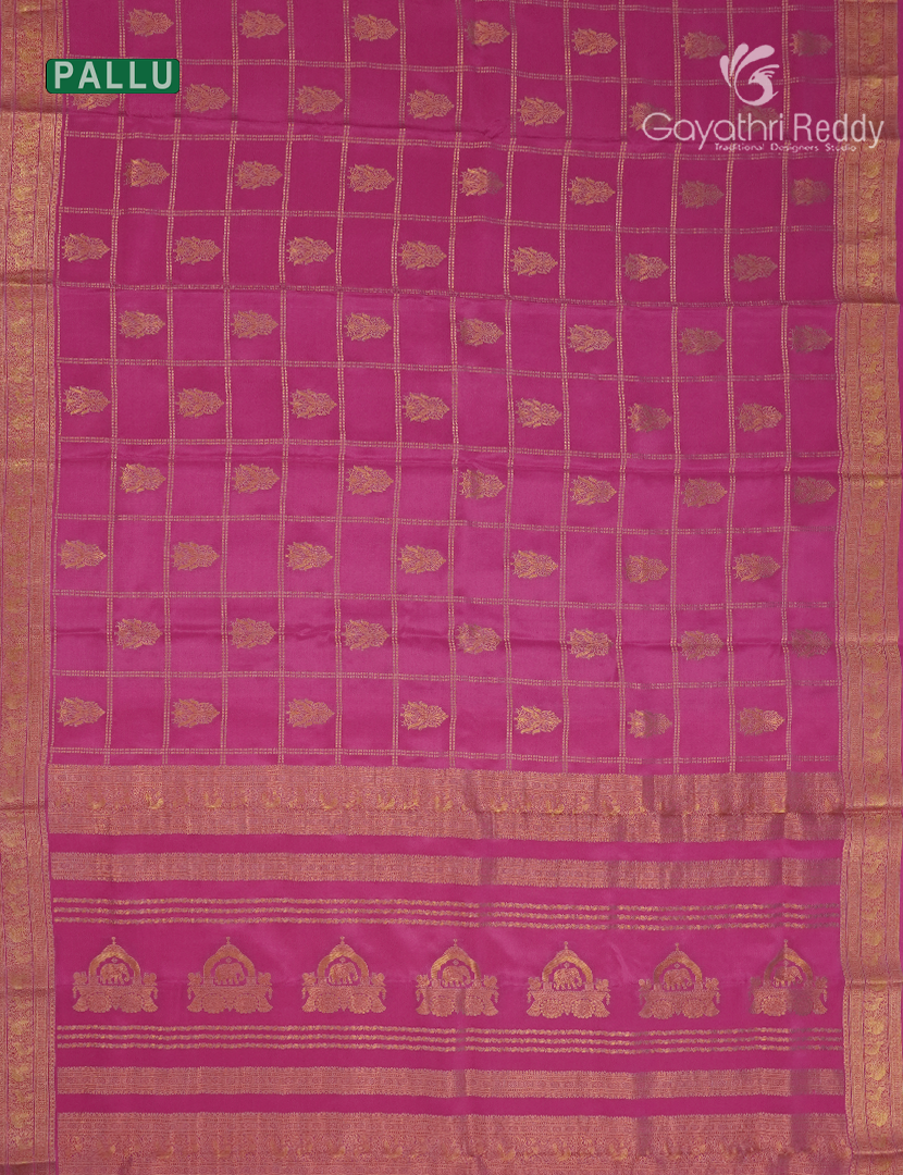 Pure Mysore Silk Saree in Rose Pink