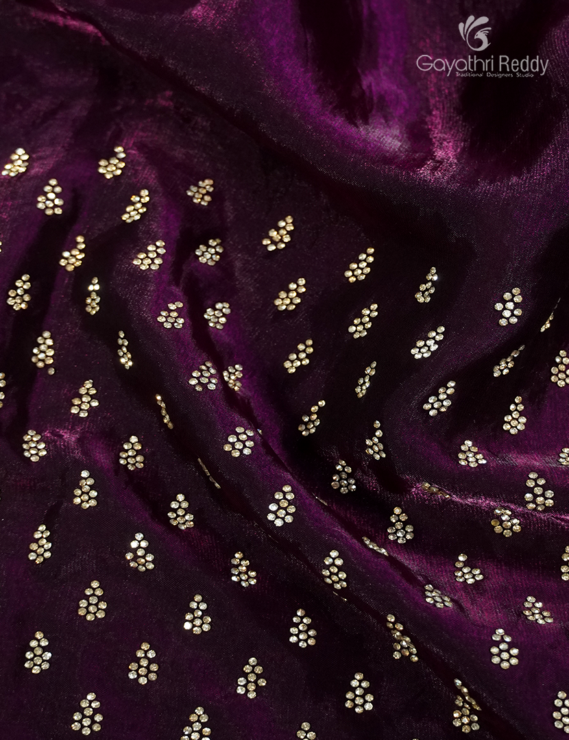 Organza Fancy Saree in Deep Brown