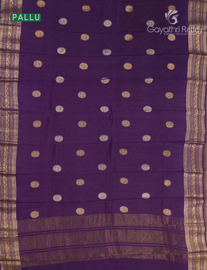 Semi Mysore Crepe Saree in Purple