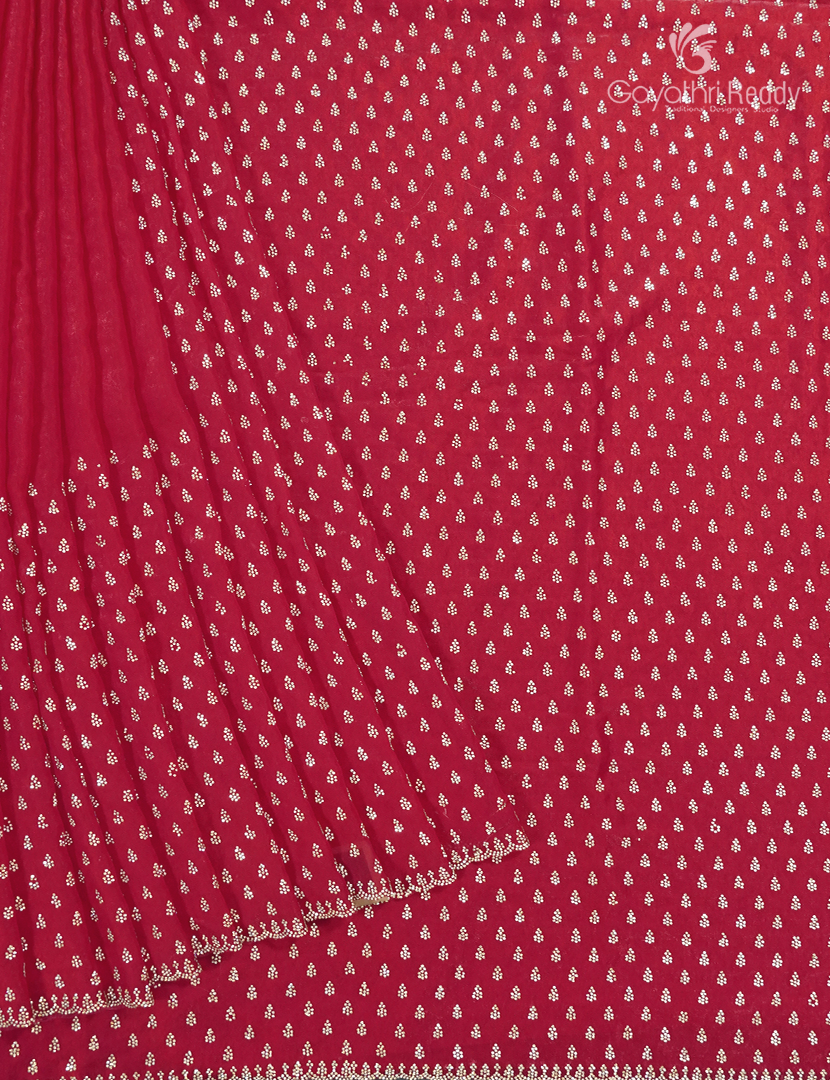 Organza Fancy Saree in Fuchsia Pink