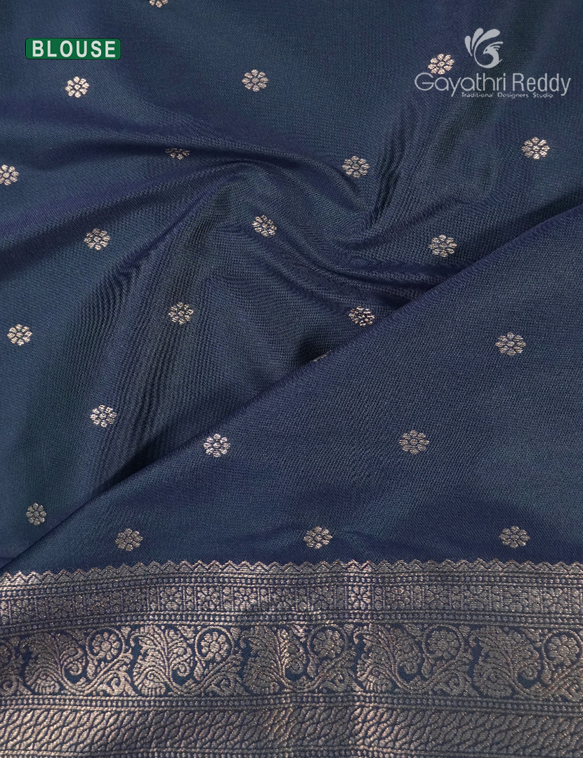 Semi Kanchipuram Art Silk Saree in Rama Blue