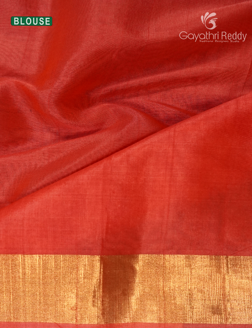 Kanchipuram Sico Saree in Black and Orange