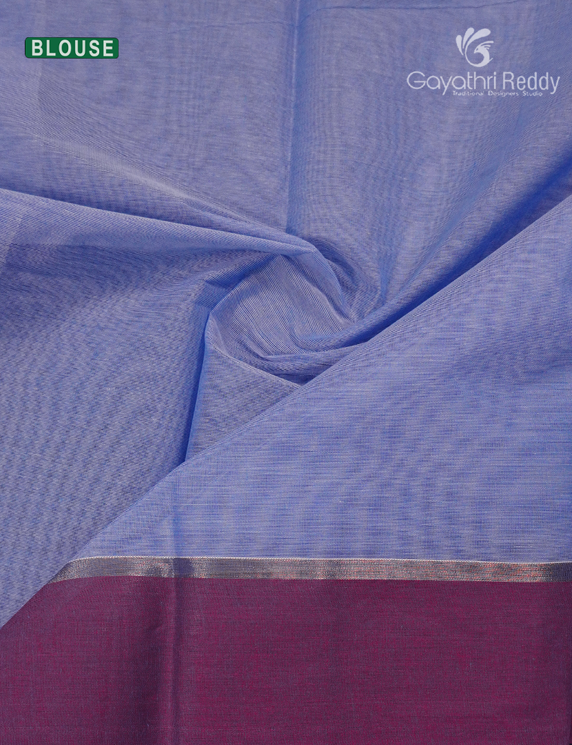 Pure Kanchi Cotton Saree in Powder Blue