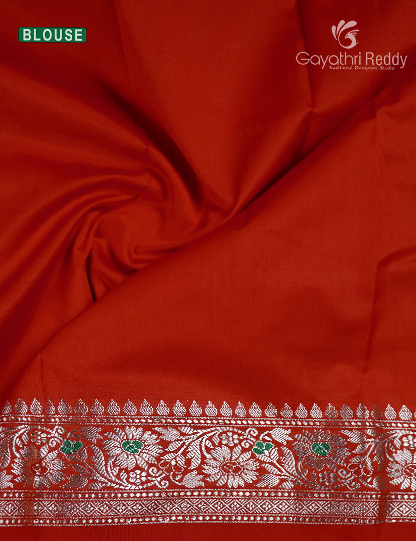 Semi Banaras Katan Silk Saree in Red