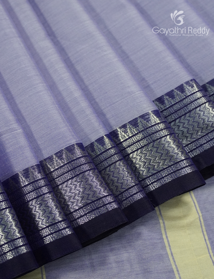Pure Narayanpet Cotton Saree in Silver Grey