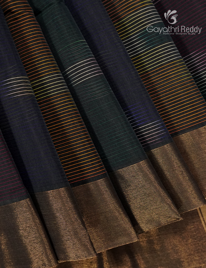 Semi Ikat Sico Saree in Grey