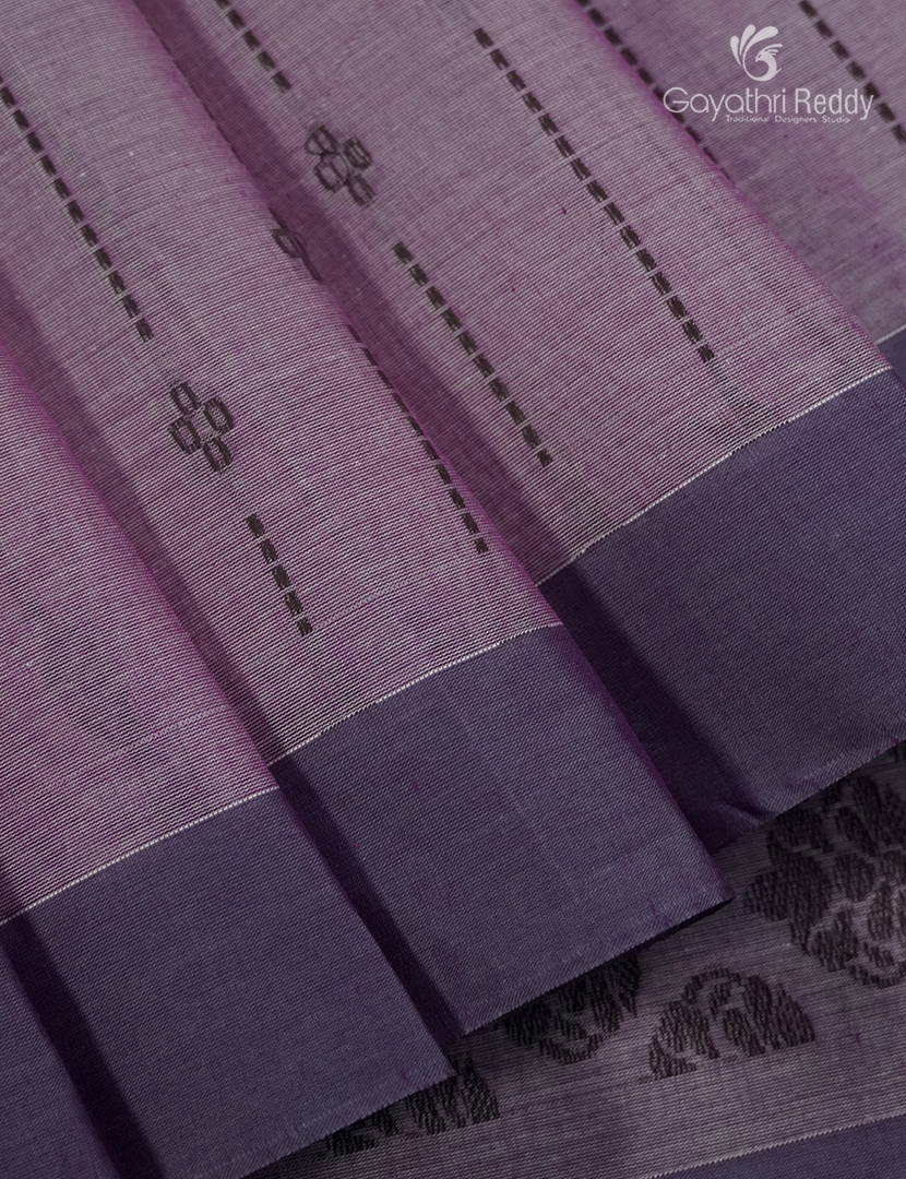Pure Kanchi Cotton Saree in Pastel wine