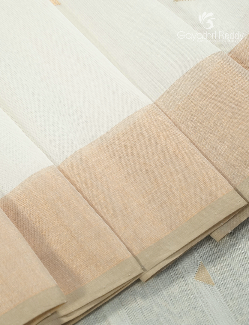 Pure Chanderi Sico Saree in Milk White
