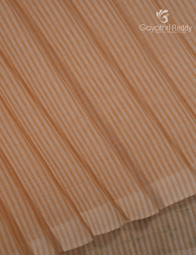 Pure Kanchi Cotton Printed Saree in Peach