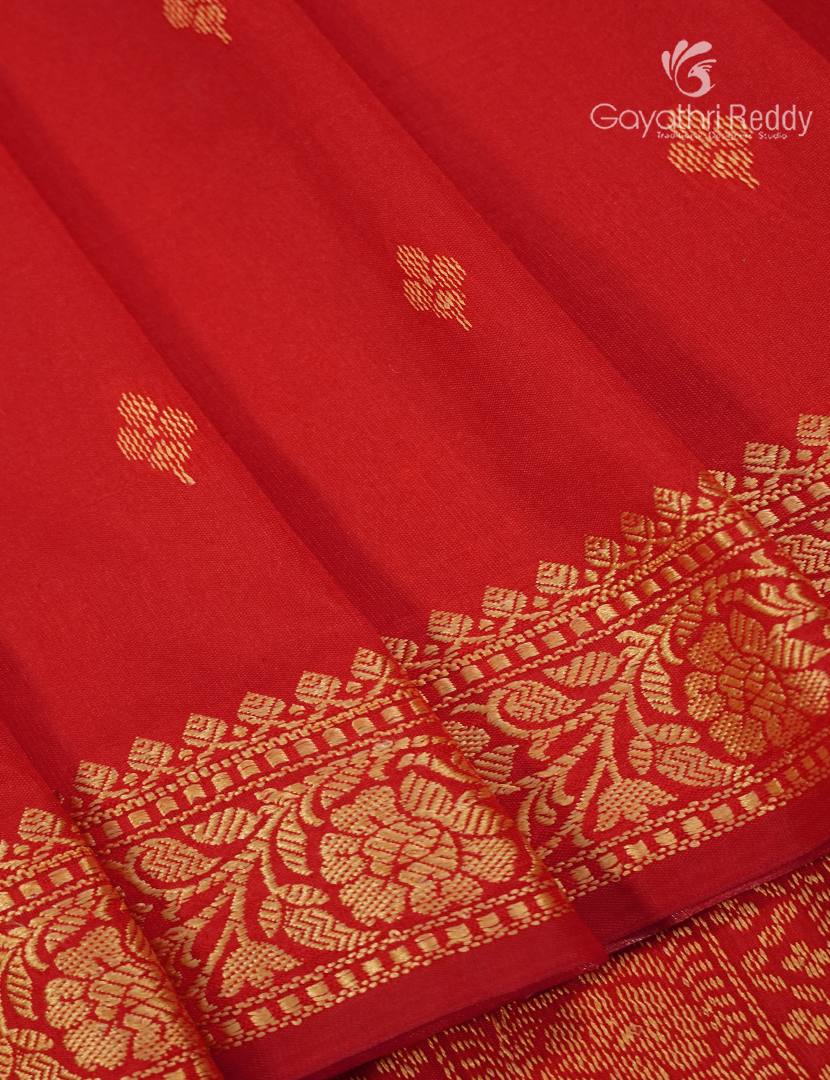 Semi Katan Silk Saree in Red
