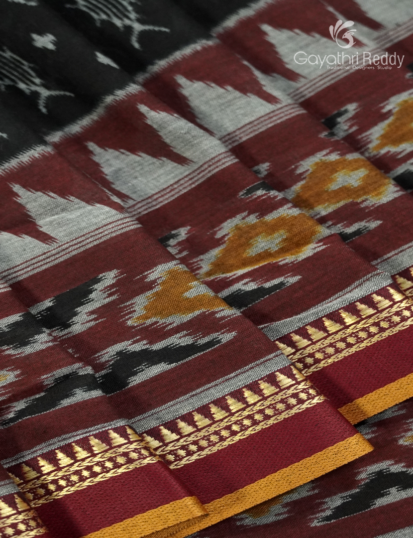 Vidharbha Cotton Saree in Black