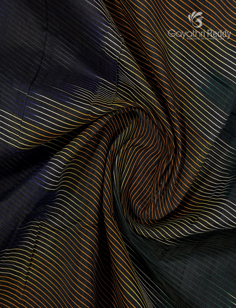 Semi Ikat Sico Saree in Grey