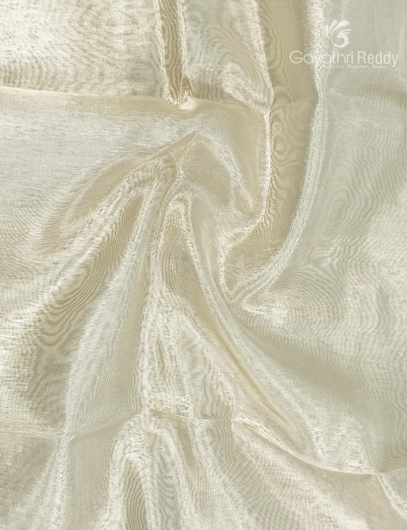 Semi Tissue Gadwal Saree in Cream and Maroon