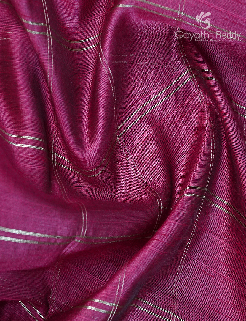 Semi Tussar Saree in Deep Lotus Pink