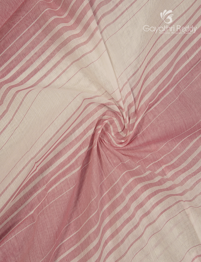 Pure Kanchi Cotton Saree in Cream and Baby Pink