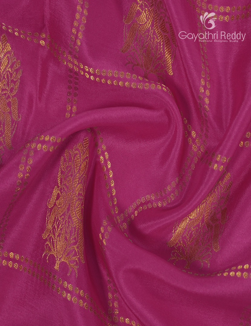Pure Mysore Silk Saree in Rose Pink