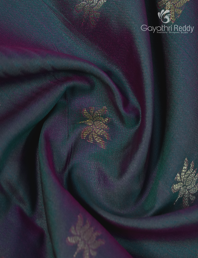 Semi Kanchipuram Art Silk Saree in Ash Grey and Pink