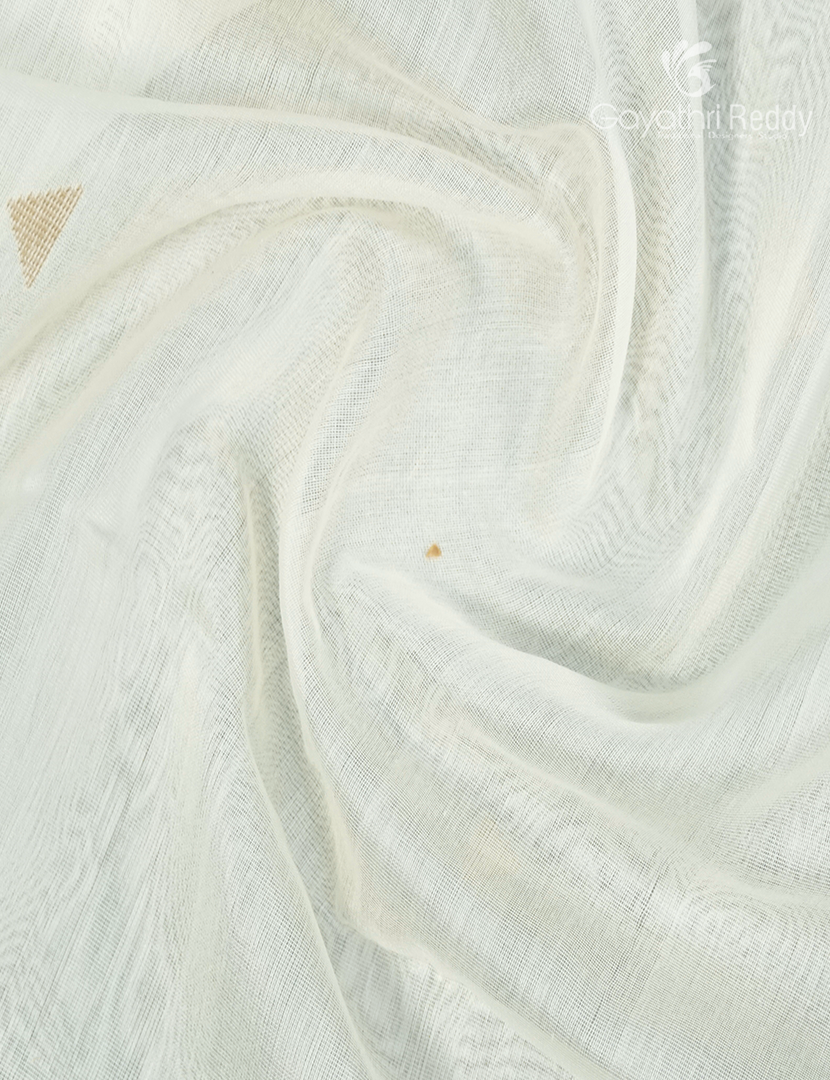 Pure Chanderi Sico Saree in Milk White