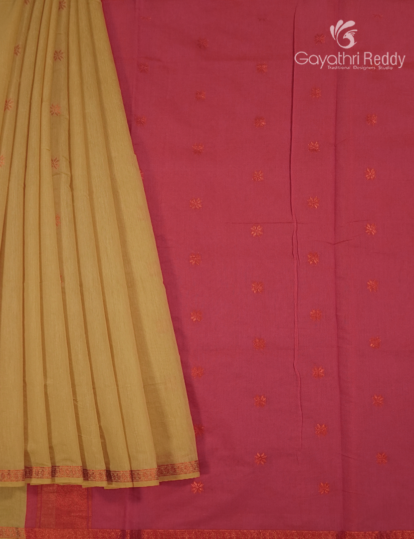 Sico Saree in Yellow and Peach Pink