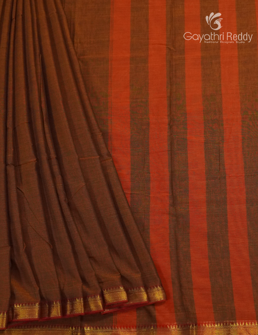Pure Narayanpet Cotton Saree in Deep Mustard