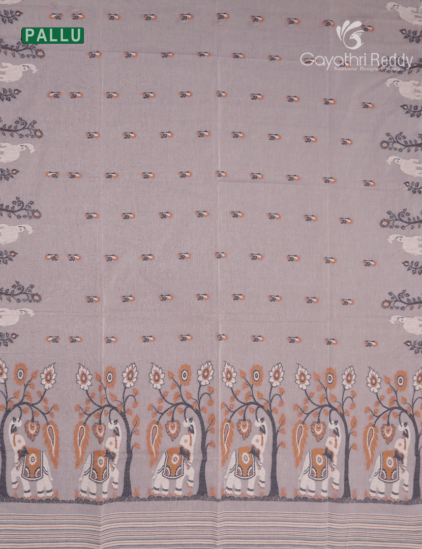 Jamdani Cotton Saree in Pastel Lavender