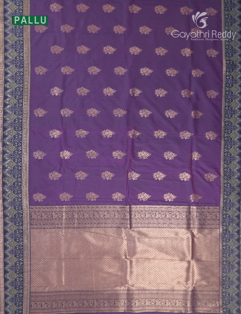Semi Kanchipuram Art Silk Saree in Electric Purple
